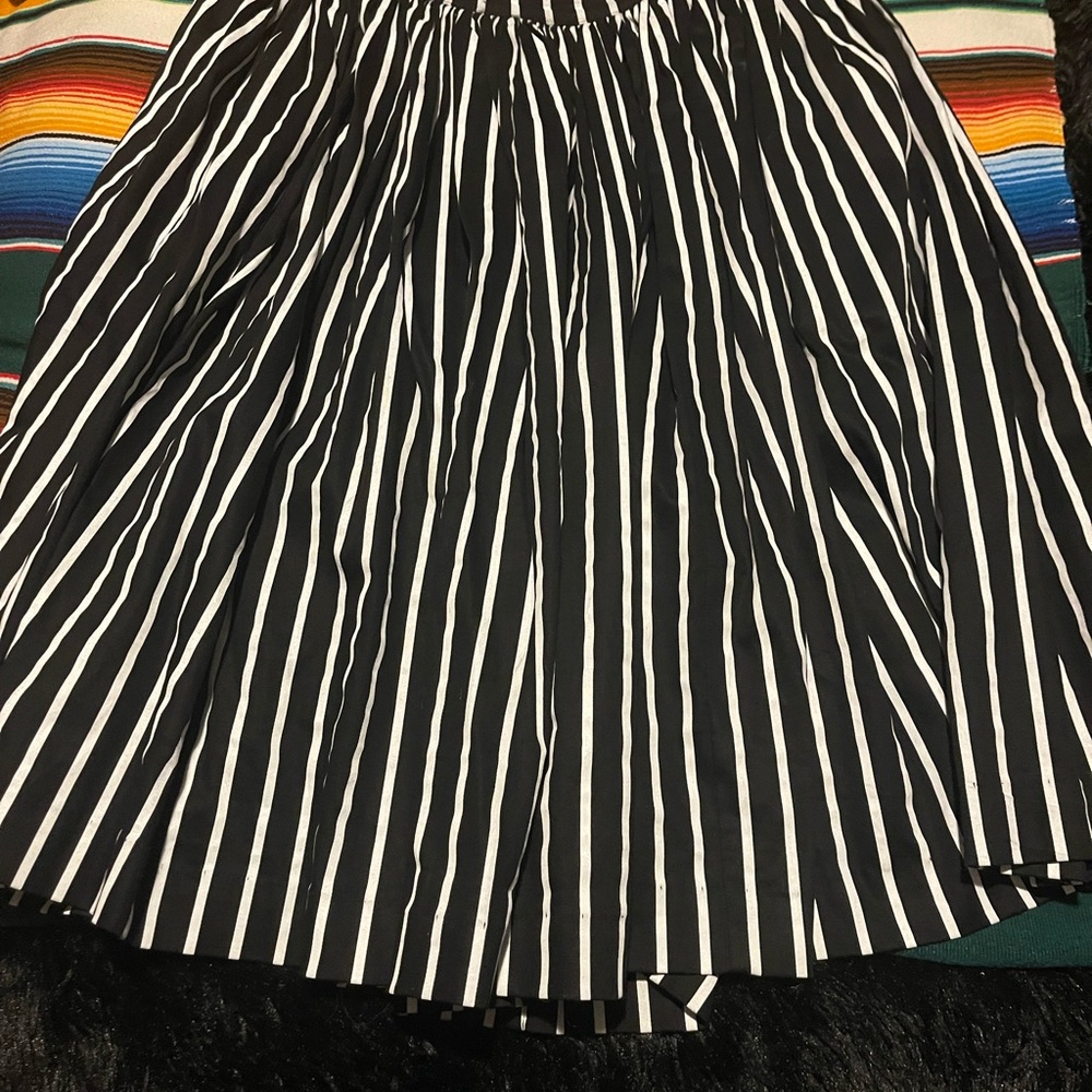 Black and White Striped Skirt